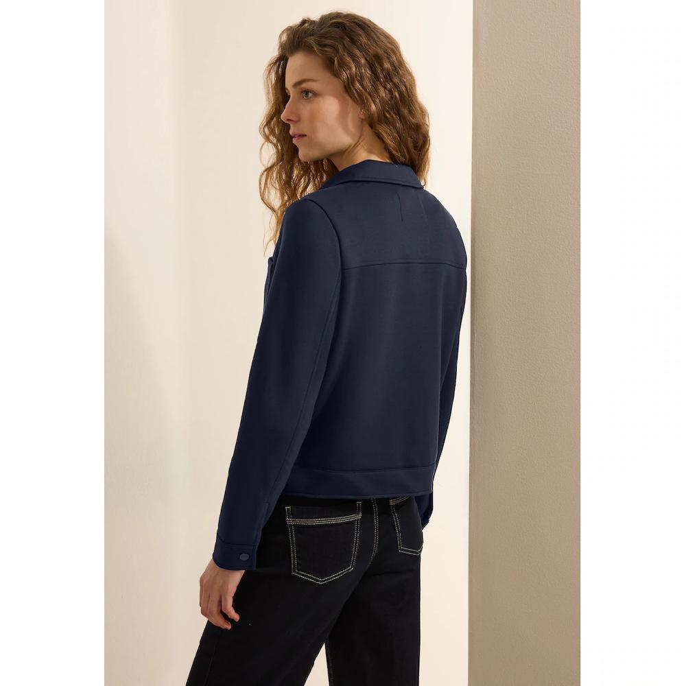 Cecil Sweatjacke Mit Knopfleiste Und Hemdkragen