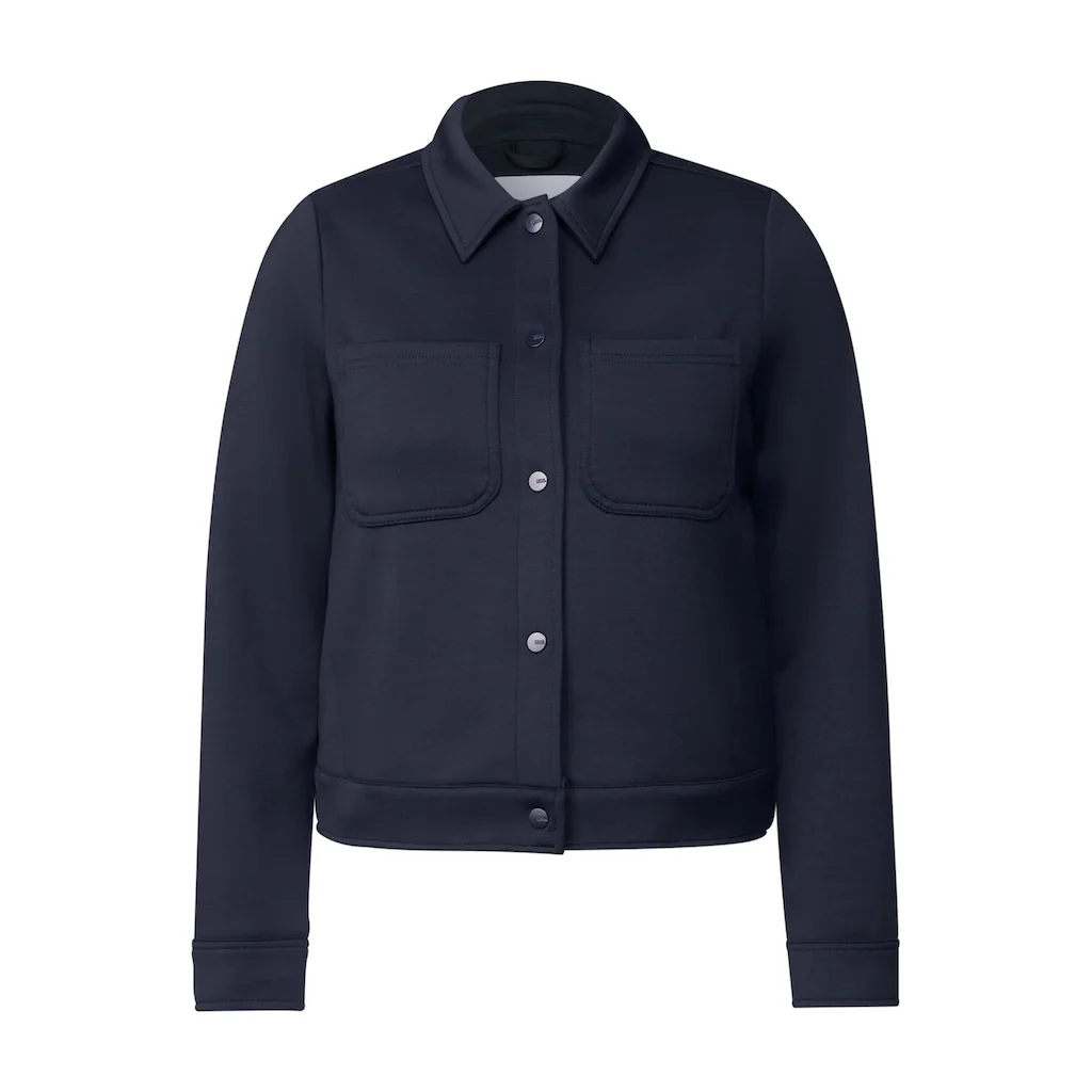 Cecil Sweatjacke Mit Knopfleiste Und Hemdkragen