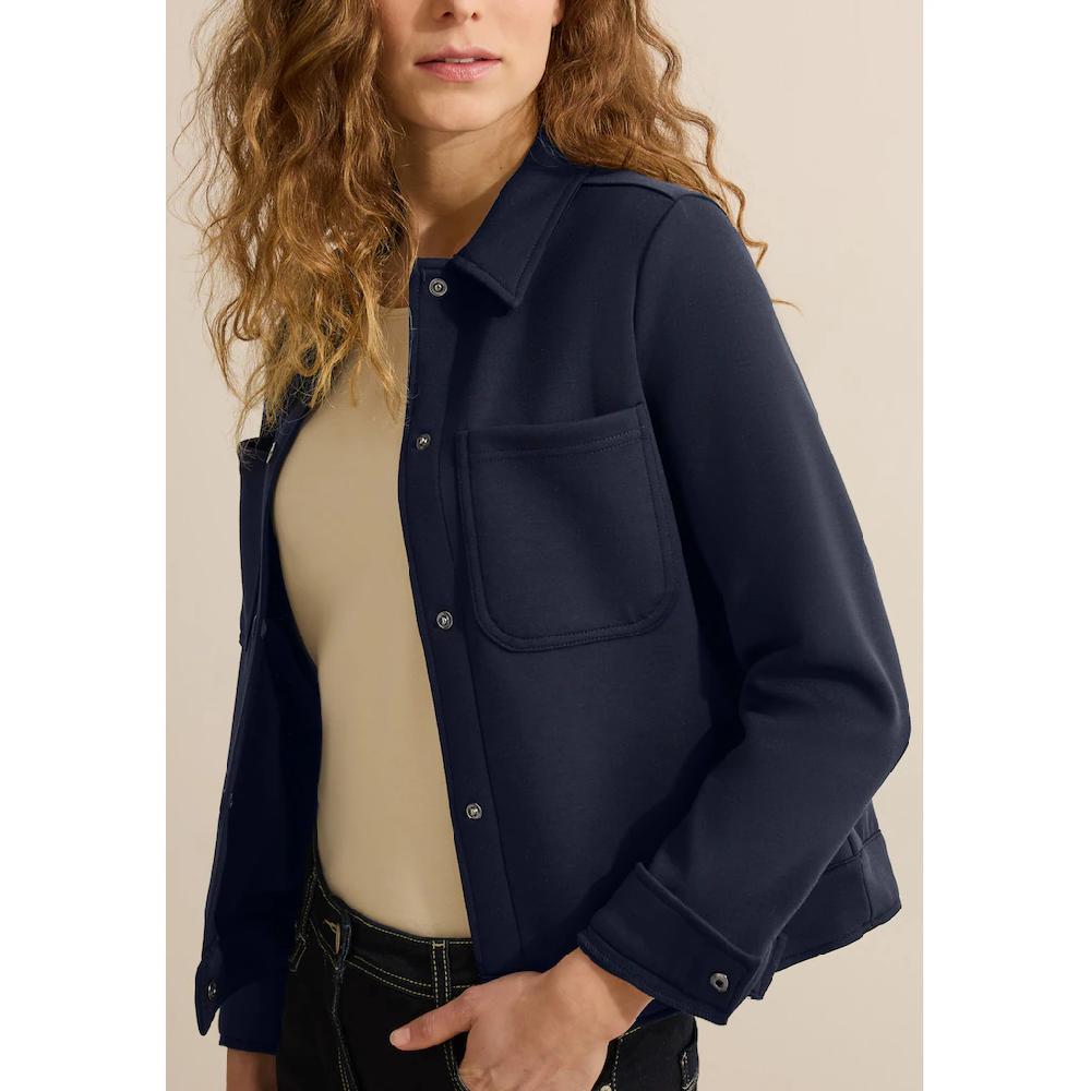 Cecil Sweatjacke mit Knopfleiste und Hemdkragen