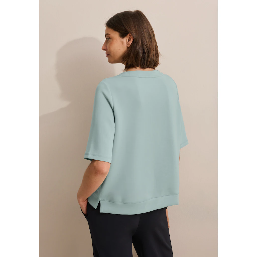 Cecil Sweatshirt Kurzarm Mit U-Boot-Ausschnitt