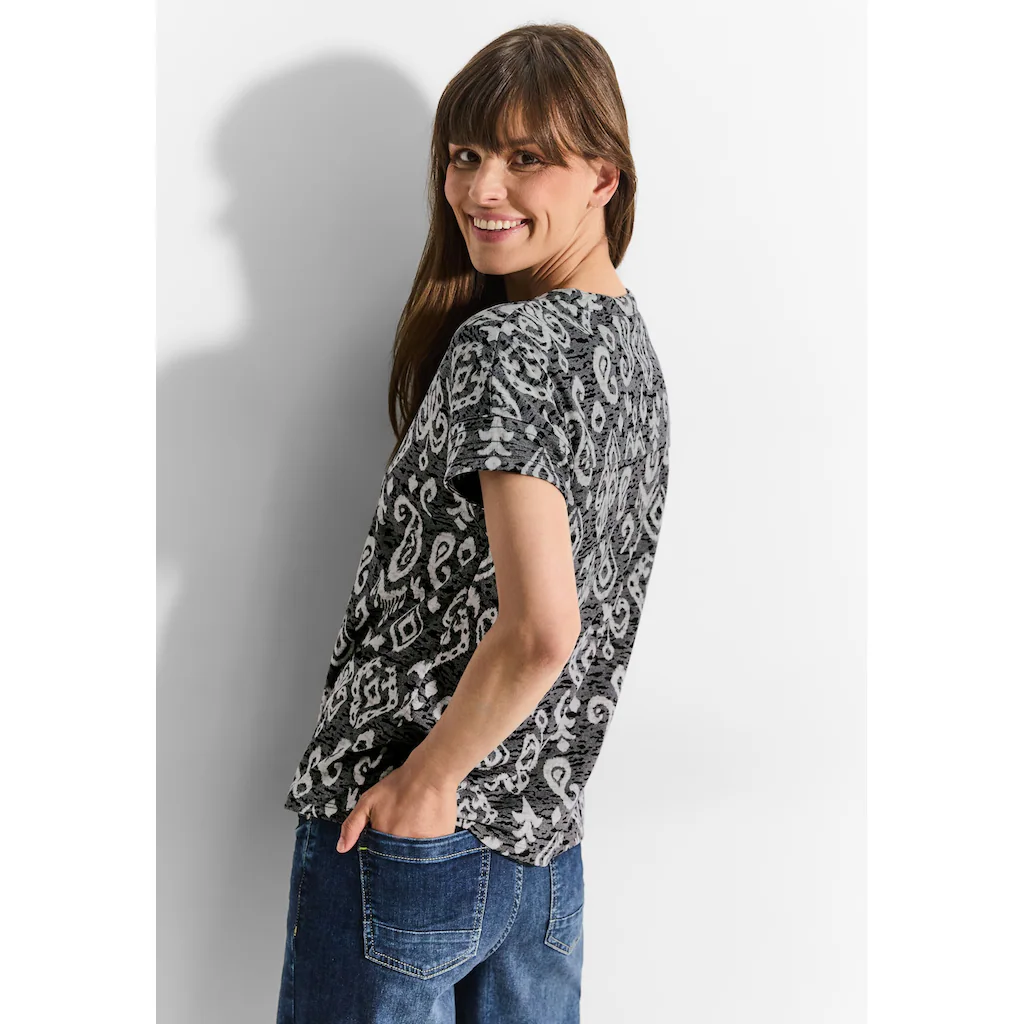 Cecil T-Shirt Aus Softem Materialmix