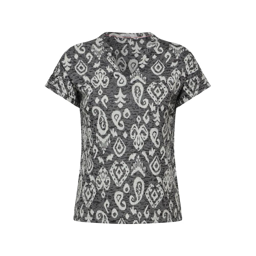 Cecil T-Shirt Aus Softem Materialmix