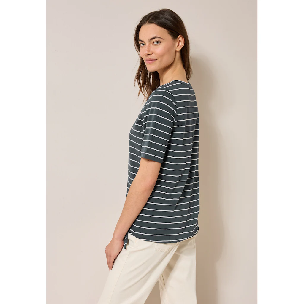 Cecil T-Shirt Elastiksaum Mit Knotendetail