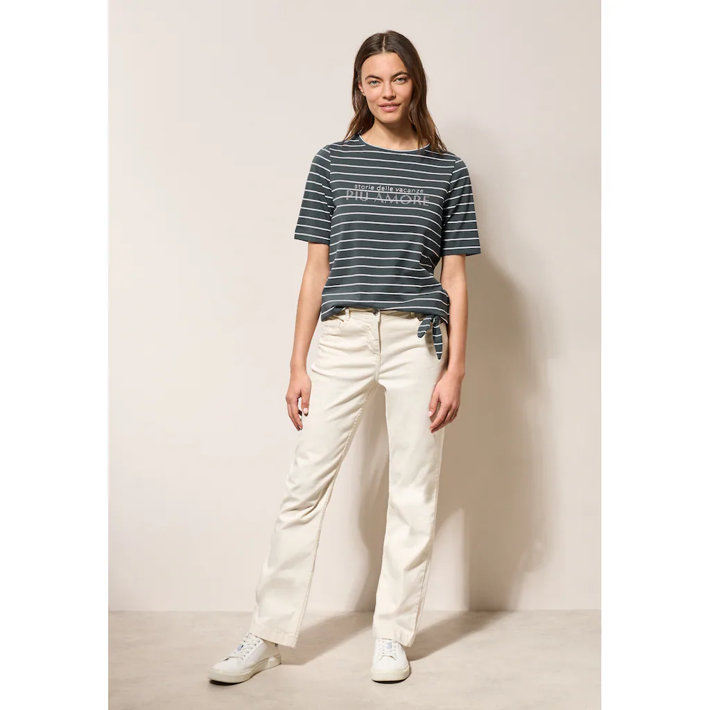 Cecil T-Shirt Elastiksaum Mit Knotendetail