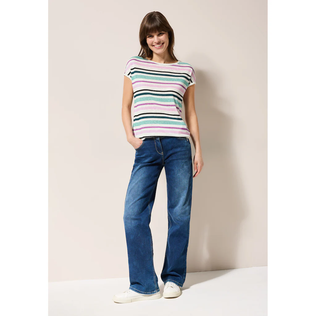 Cecil T-Shirt Mit U-Boot-Ausschnitt