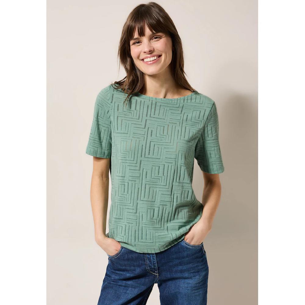 Cecil T-Shirt Mit U-Boot-Ausschnitt