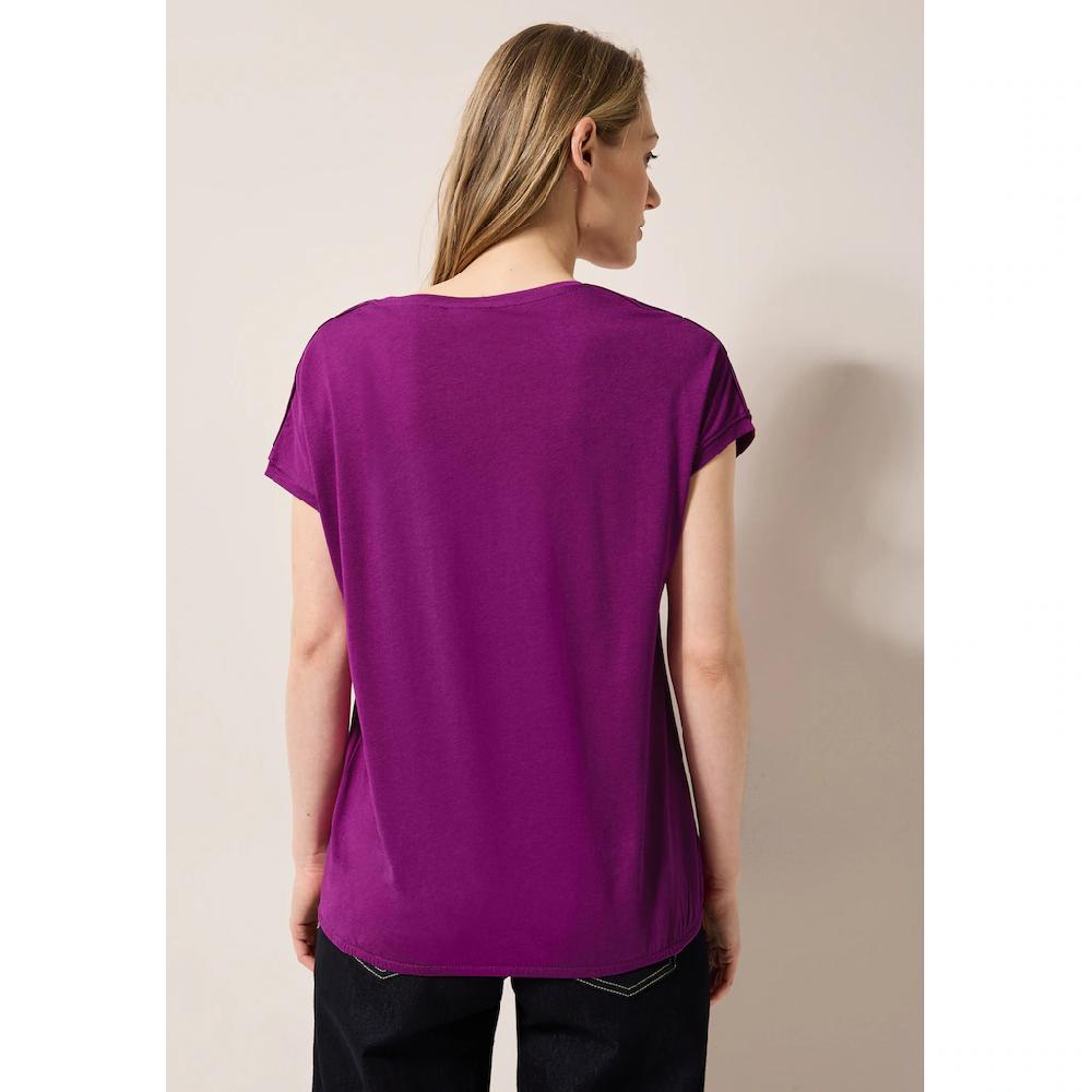 Cecil V-Shirt Mit Elastiksaum