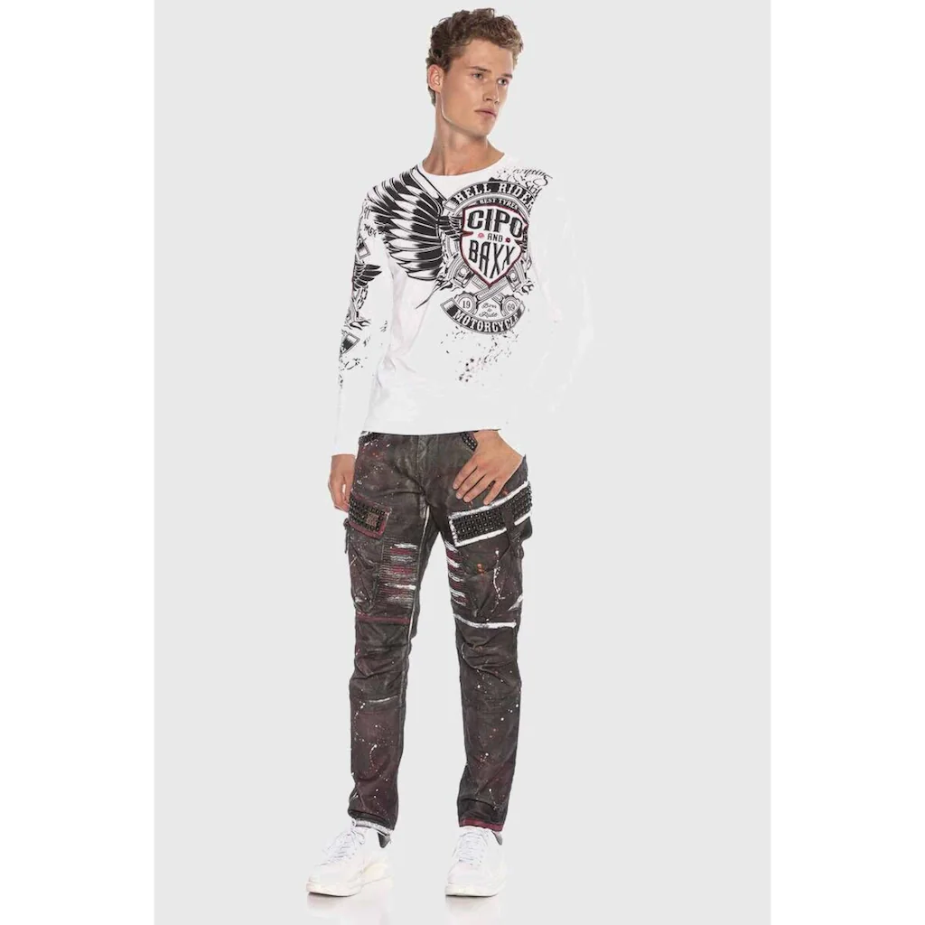 Cipo & Baxx 5-Pocket-Jeans »Jeans« Mit Coolem Print
