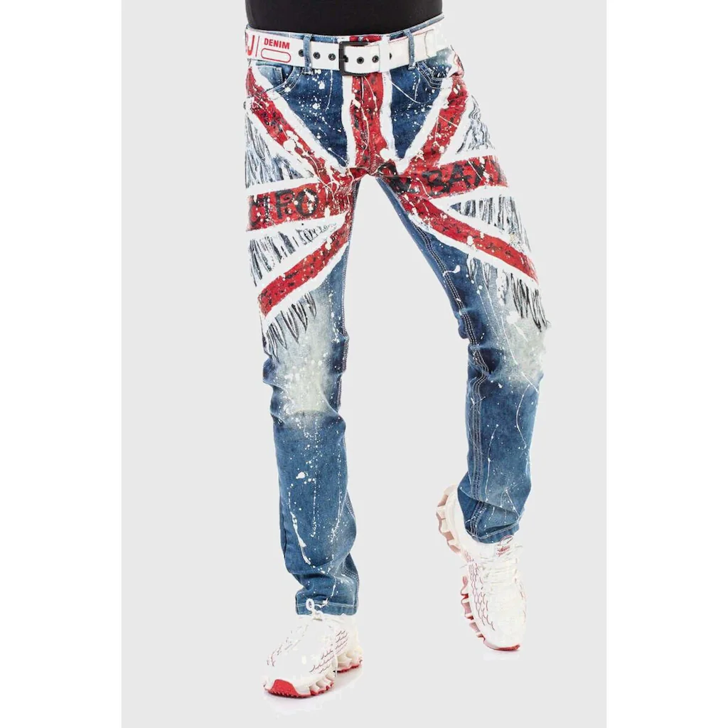 Cipo & Baxx 5-Pocket-Jeans »Jeans« mit coolem Print