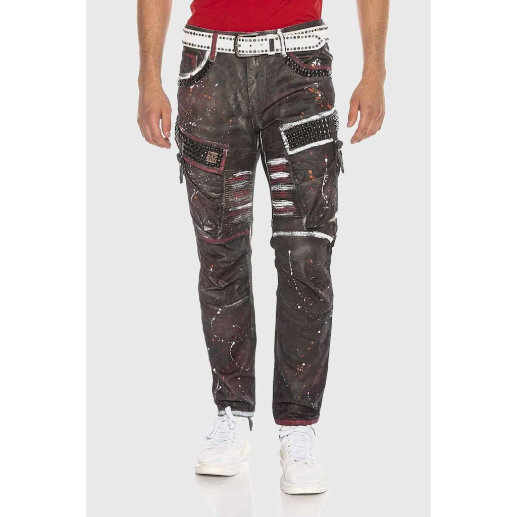Cipo & Baxx 5-Pocket-Jeans »Jeans« mit coolem Print