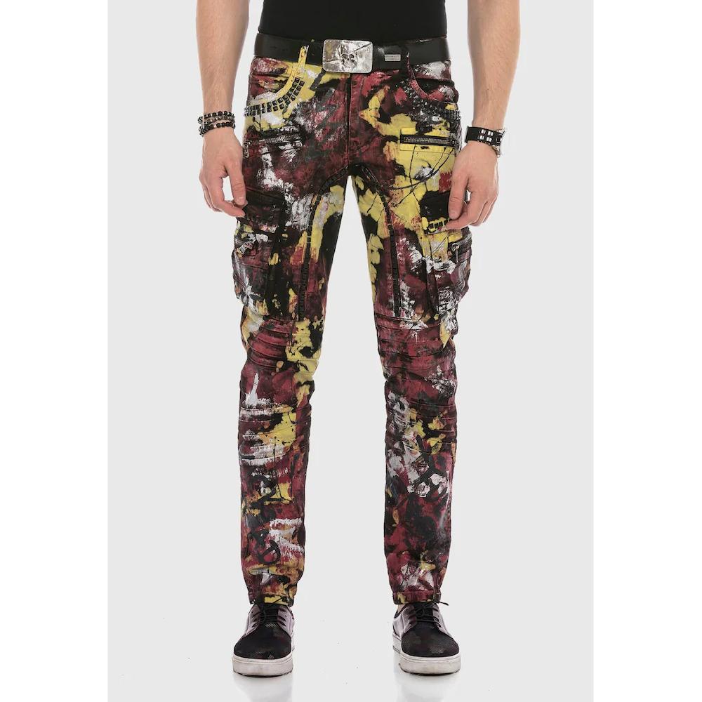 Cipo & Baxx 5-Pocket-Jeans »Jeans« mit farbenfrohem Print