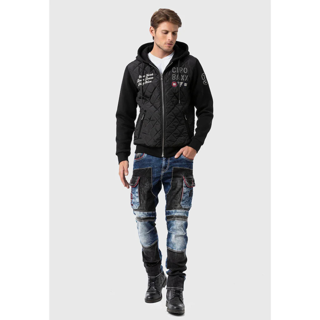 Cipo & Baxx Allwetterjacke »Jacke« Mit Kapuze Mit Stickereien