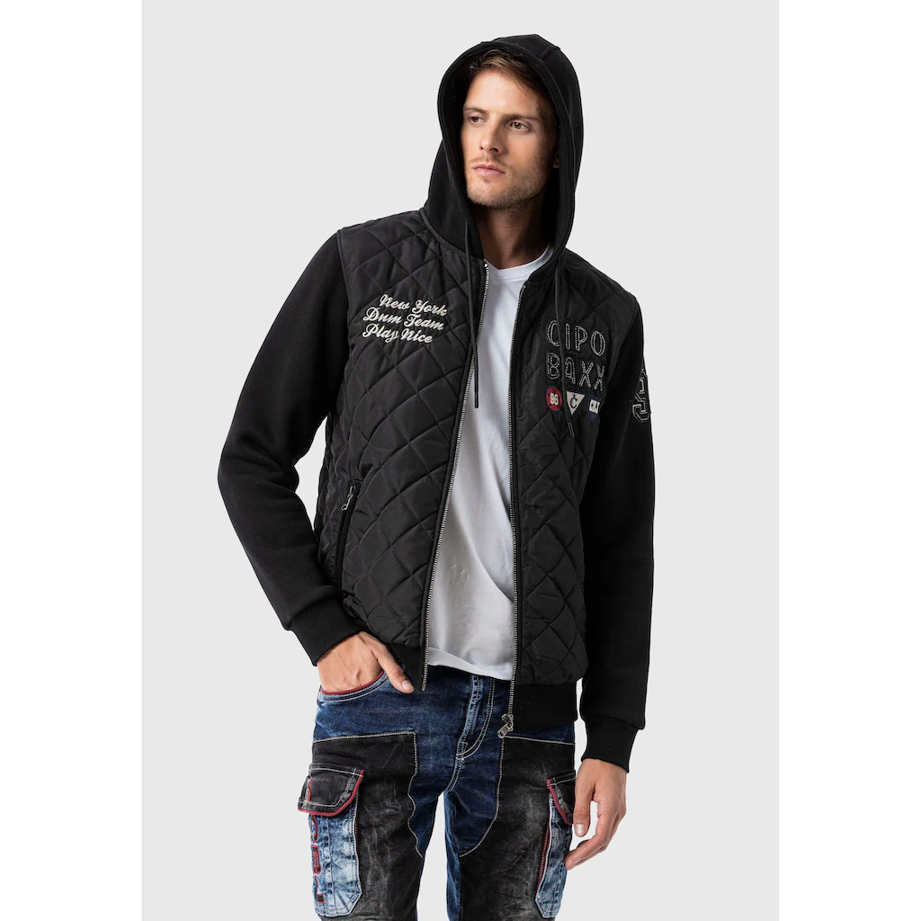 Cipo & Baxx Allwetterjacke »Jacke« Mit Kapuze Mit Stickereien