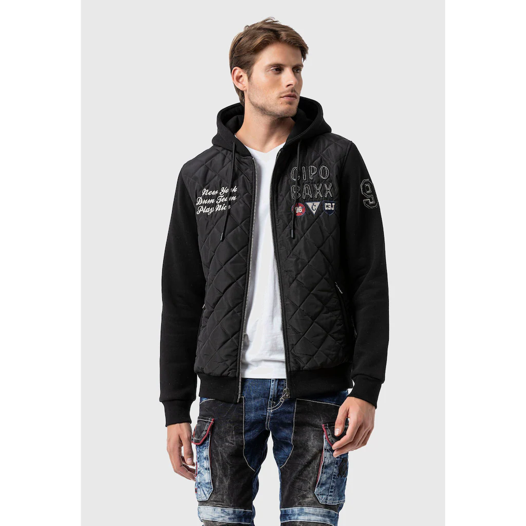 Cipo & Baxx Allwetterjacke »Jacke« mit Kapuze mit Stickereien