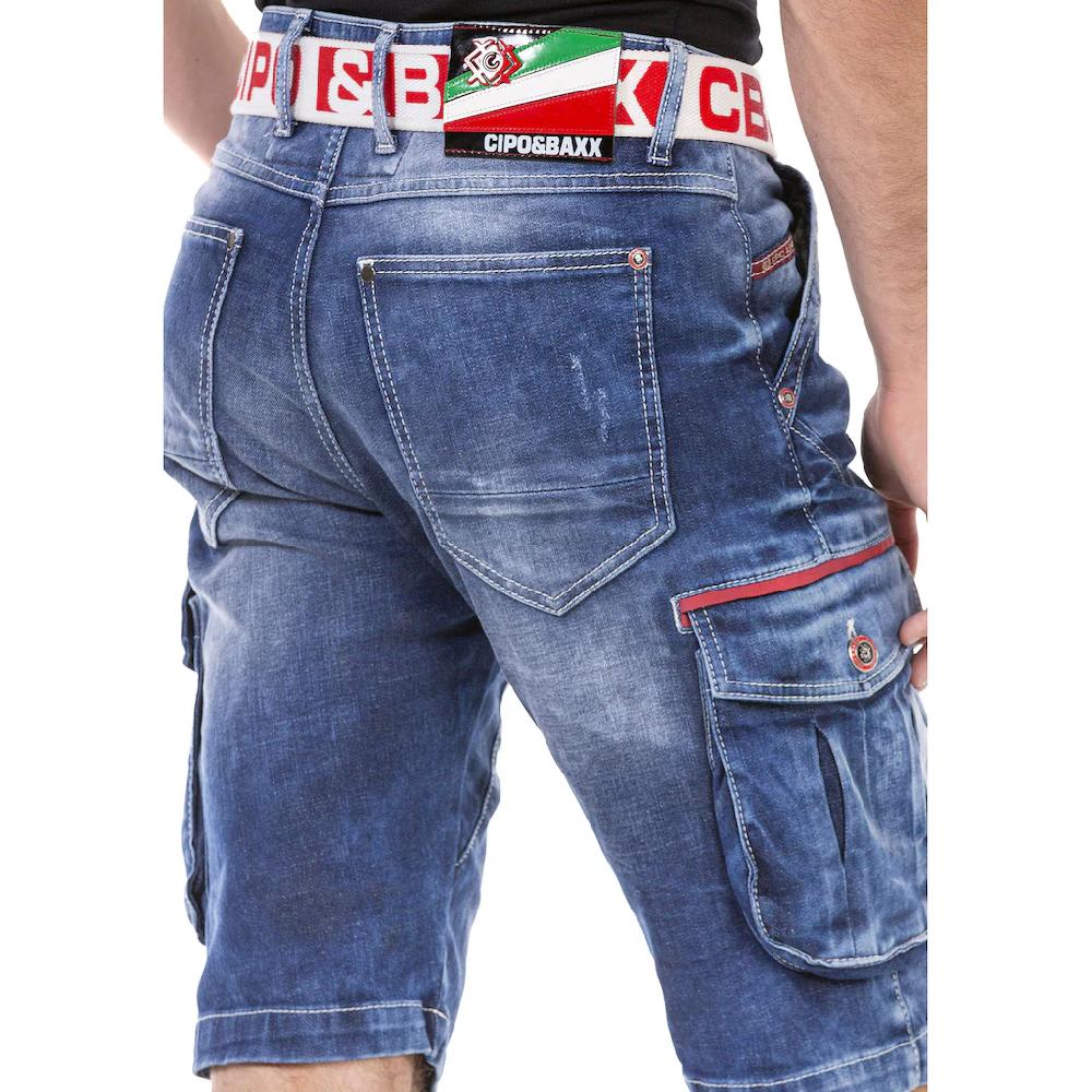 Cipo & Baxx Bermudas In Denim Mit Cargotaschen