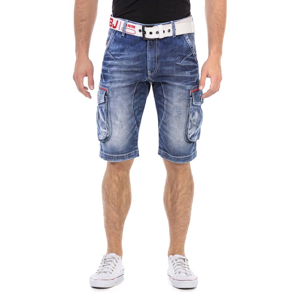 Cipo & Baxx Bermudas in Denim mit Cargotaschen