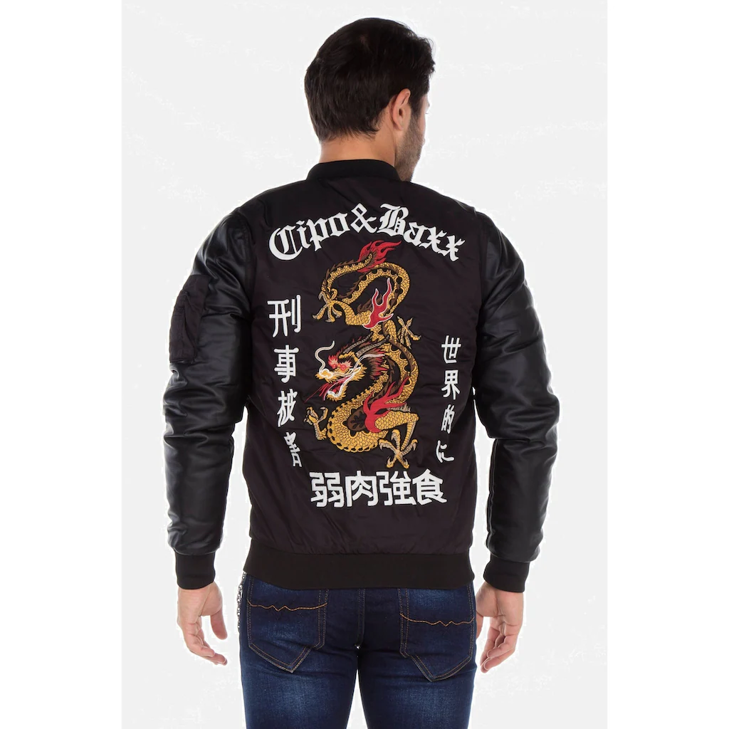 Cipo & Baxx Bikerjacke »Jacke« Ohne Kapuze In Slim-Fit CJ-175 ▷ Bestellen