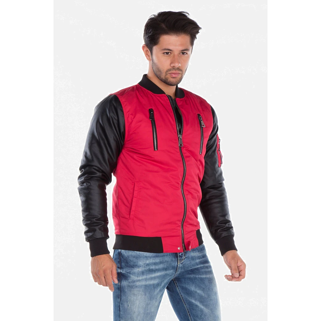 Cipo & Baxx Bikerjacke »Jacke« Ohne Kapuze In Slim-Fit CJ-175 ▷ Bestellen