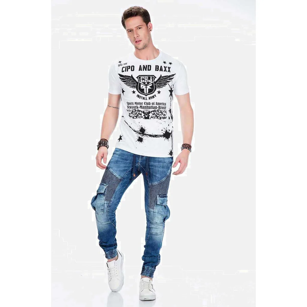 Cipo & Baxx Cargojeans »Jeans« Mit Elastischen Bündchen Am Saum CD-446 ▷ Kaufen