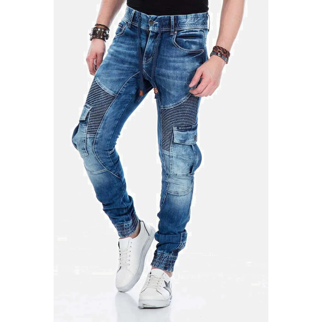 Cipo & Baxx Cargojeans »Jeans« mit elastischen Bündchen am Saum CD-446 ▷ kaufen