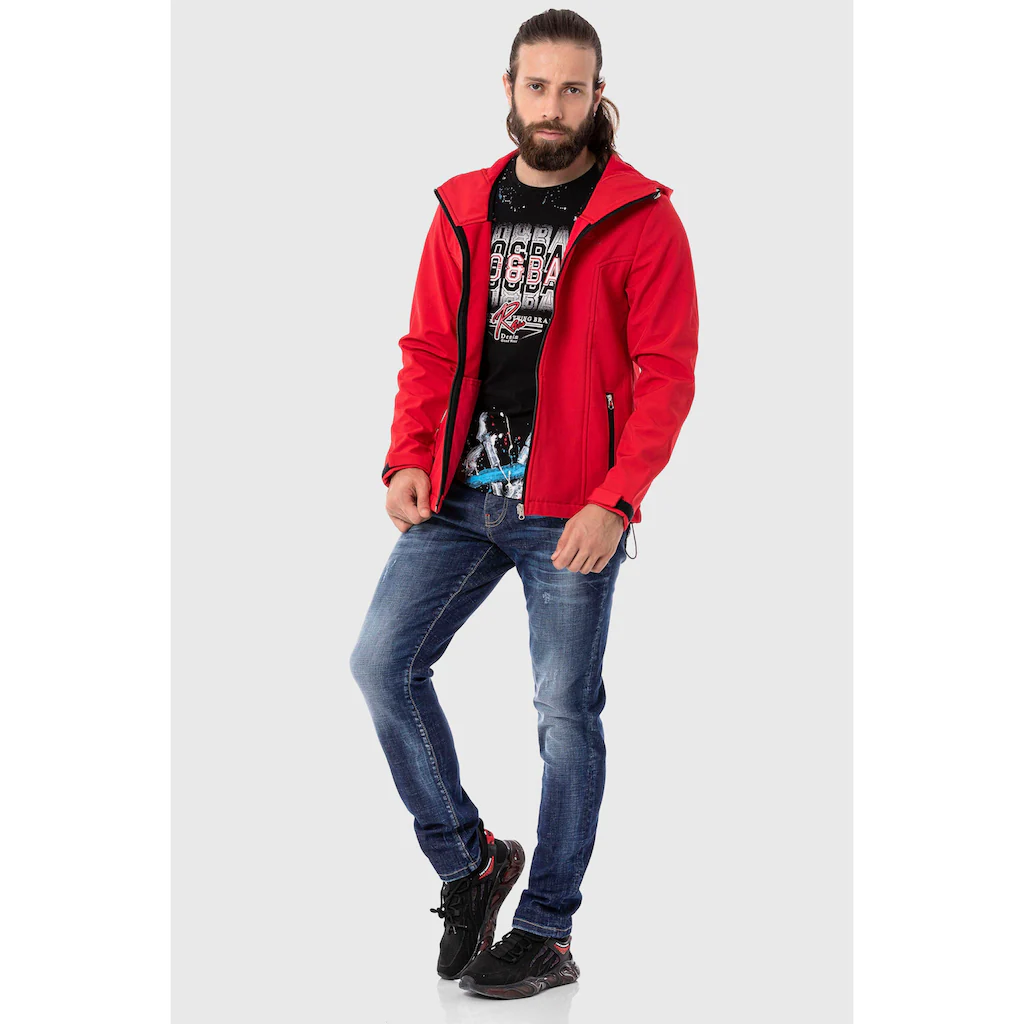 Cipo & Baxx Funktionsjacke »Jacke« Mit Kapuze Im Unifarbenen Look