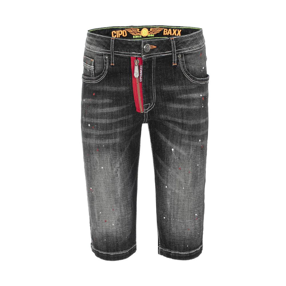Cipo & Baxx Jeansbermudas »Bermuda & Short« Mit Trendigen Farbklecksen CK240 ▷ Kaufen