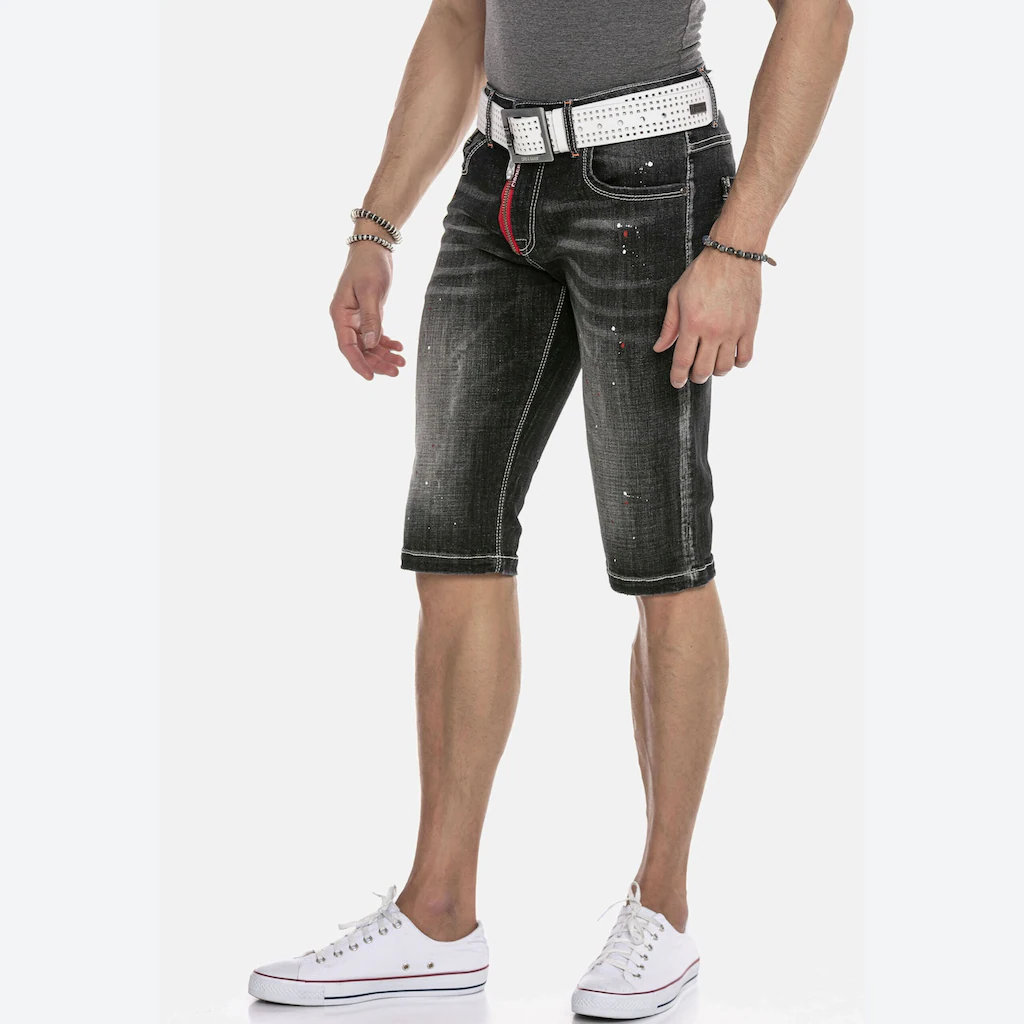 Cipo & Baxx Jeansbermudas »Bermuda & Short« Mit Trendigen Farbklecksen CK240 ▷ Kaufen