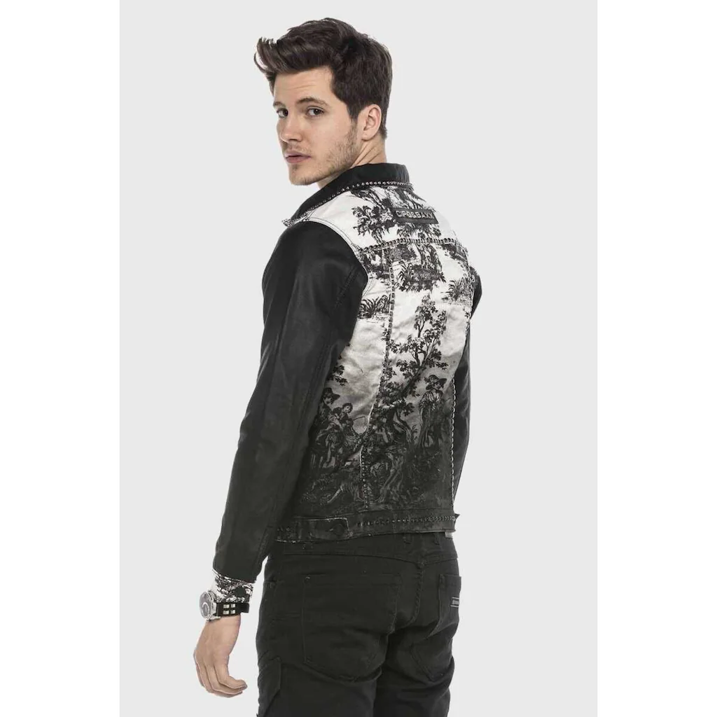 Cipo & Baxx Jeansjacke »Jacke« Ohne Kapuze Im Kontrast-Look