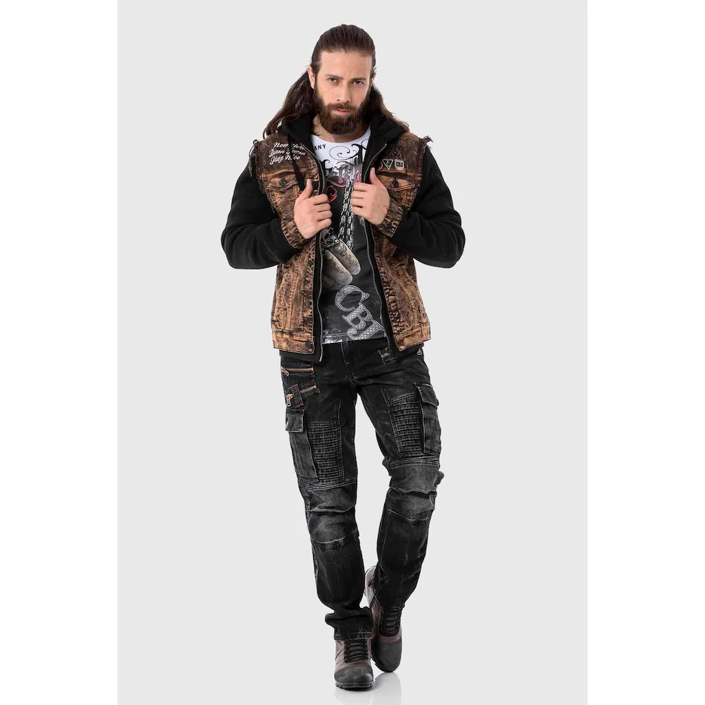 Cipo & Baxx Jeansjacke »Jacke« Ohne Kapuze Im Trendigen Design