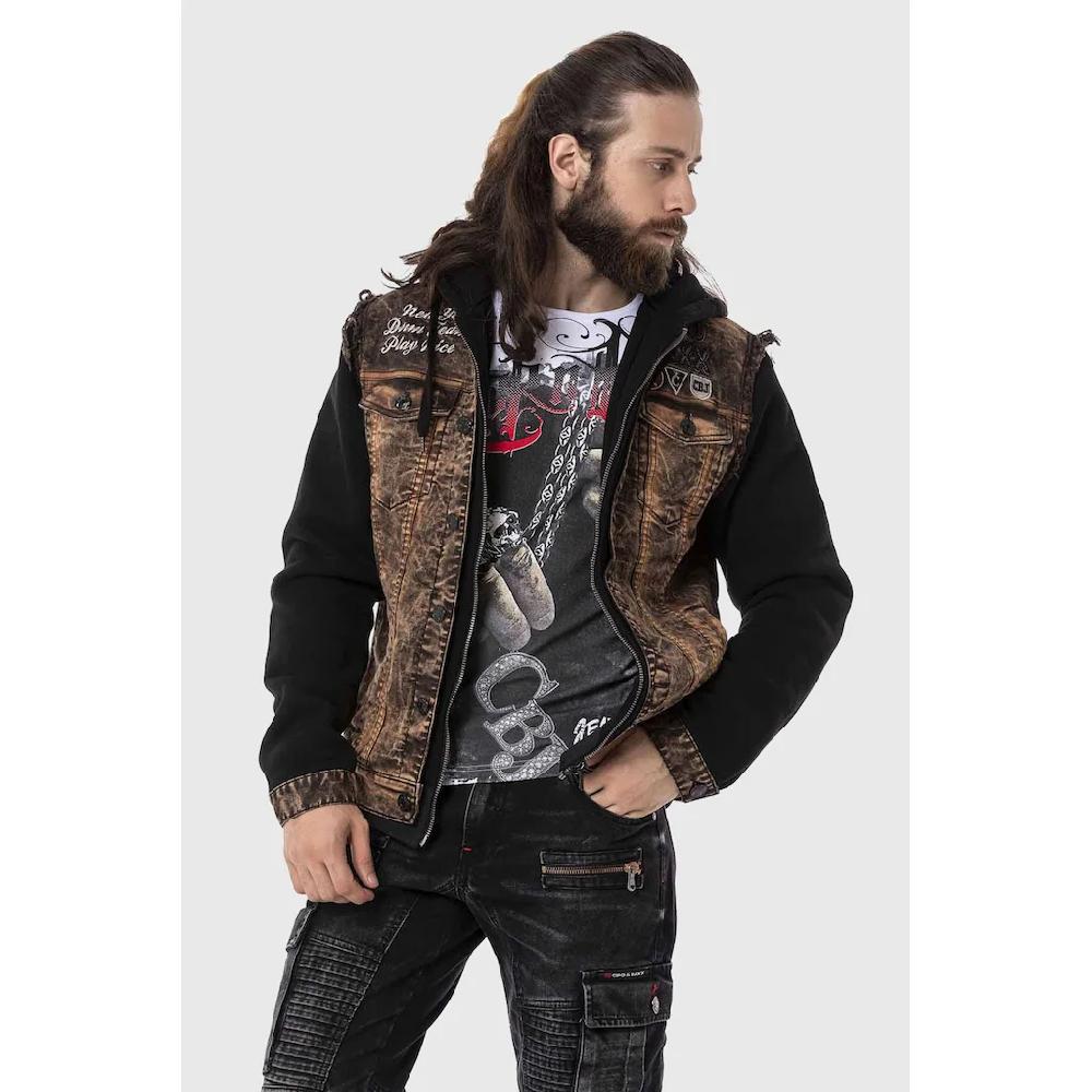 Cipo & Baxx Jeansjacke »Jacke« ohne Kapuze im trendigen Design