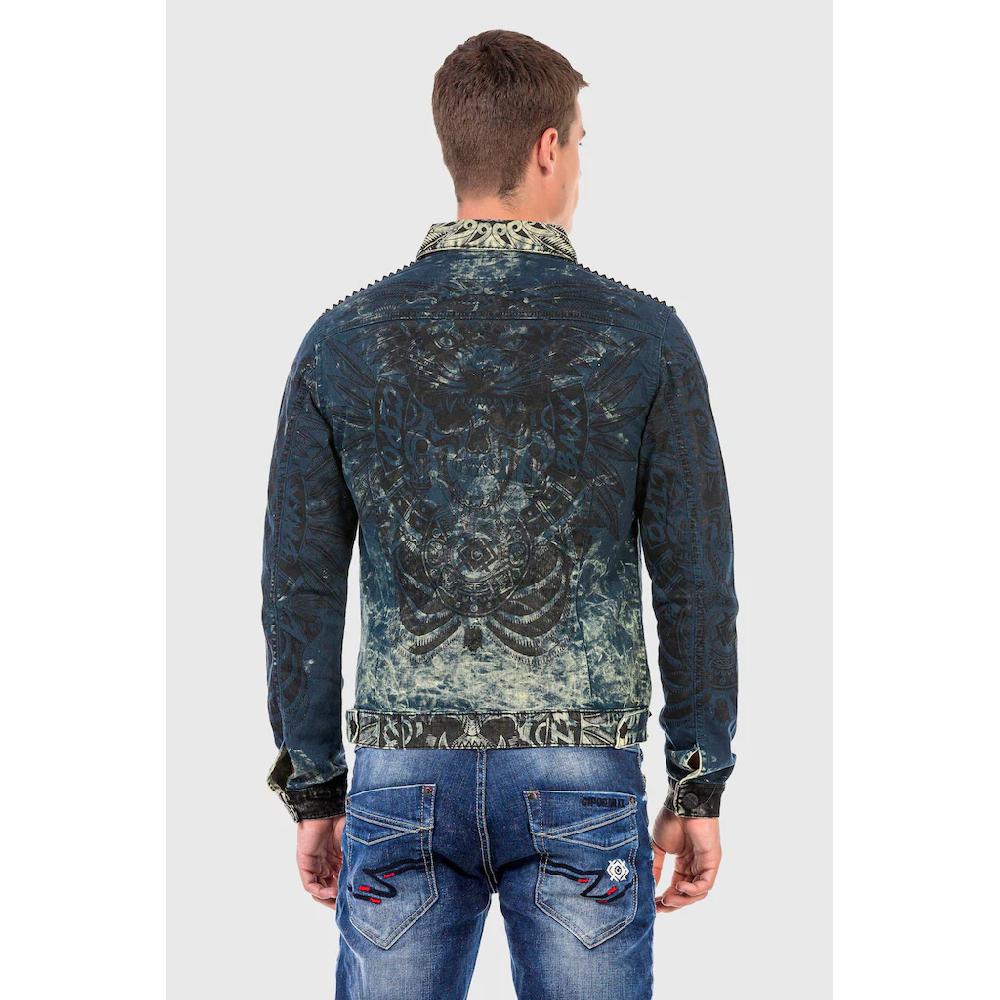 Cipo & Baxx Jeansjacke »Jacke« Ohne Kapuze Mit Allover-Print