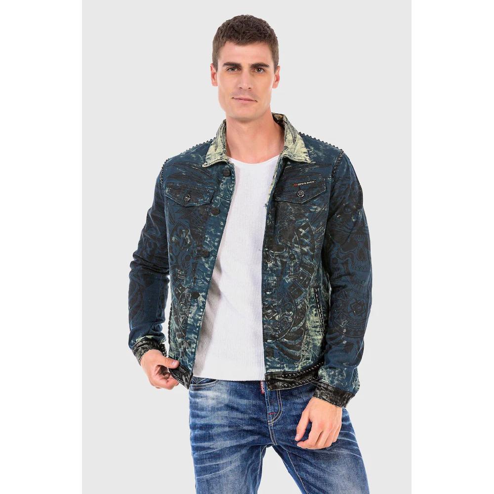 Cipo & Baxx Jeansjacke »Jacke« ohne Kapuze mit Allover-Print