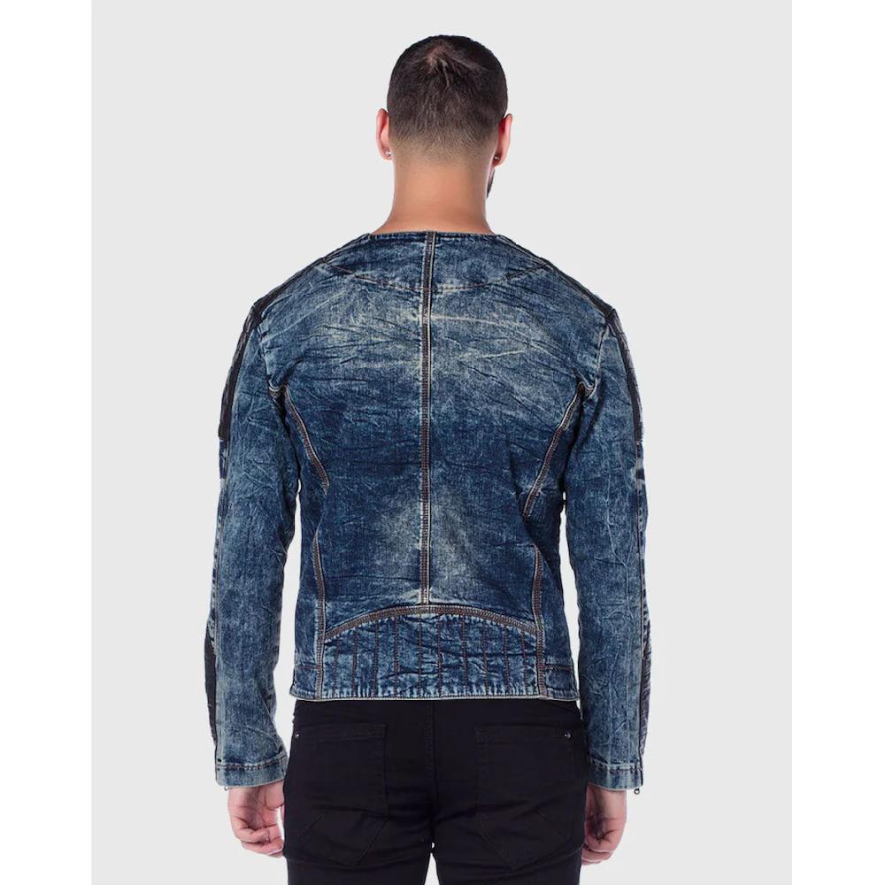 Cipo & Baxx Jeansjacke »Jacke« Ohne Kapuze Mit Asymetrischen Kragen Und Reißverschluss