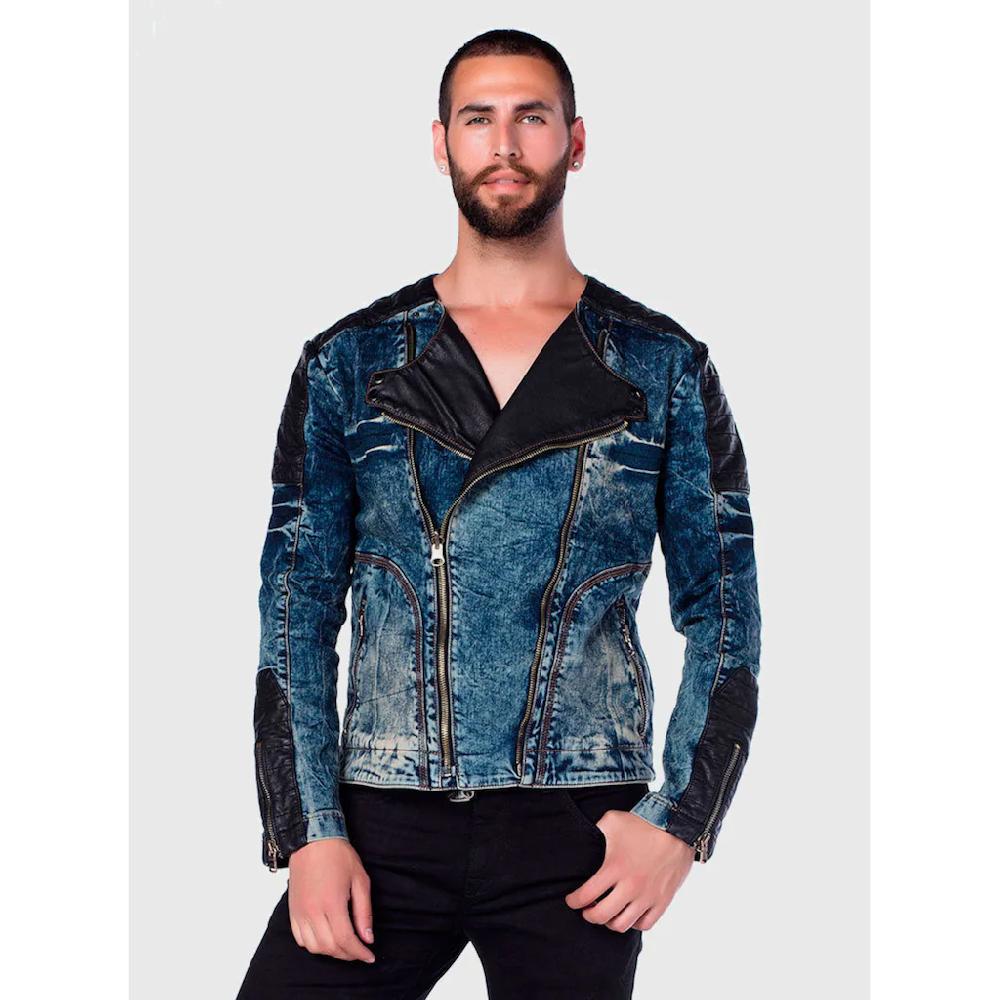 Cipo & Baxx Jeansjacke »Jacke« ohne Kapuze mit asymetrischen Kragen und Reißverschluss