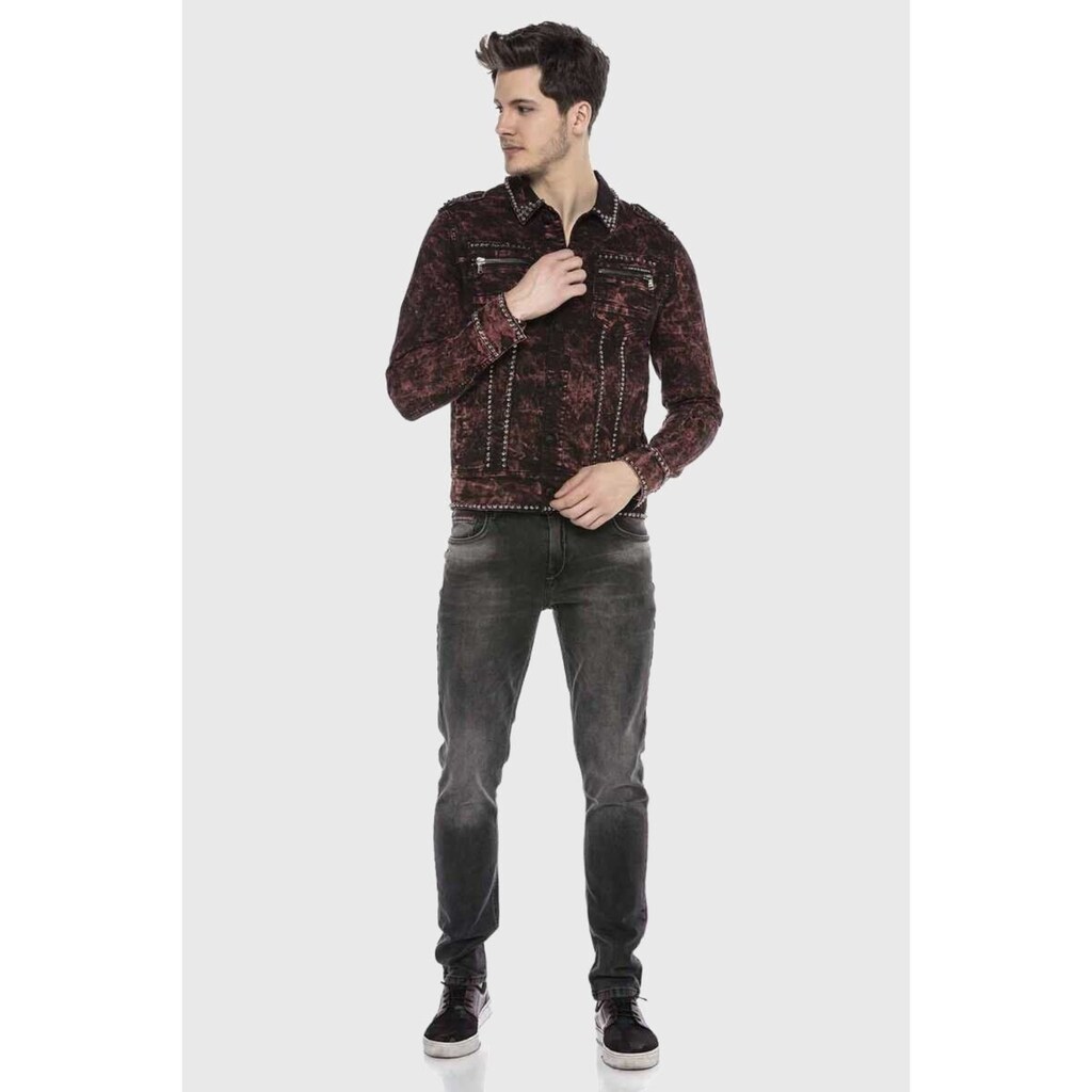Cipo & Baxx Jeansjacke »Jacke« Ohne Kapuze Mit Modischen Details