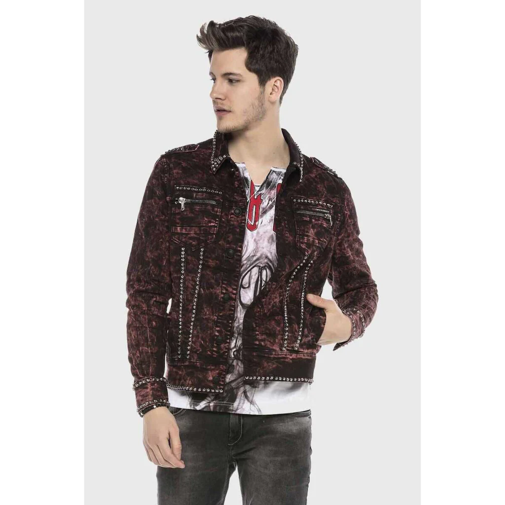 Cipo & Baxx Jeansjacke »Jacke« ohne Kapuze mit modischen Details