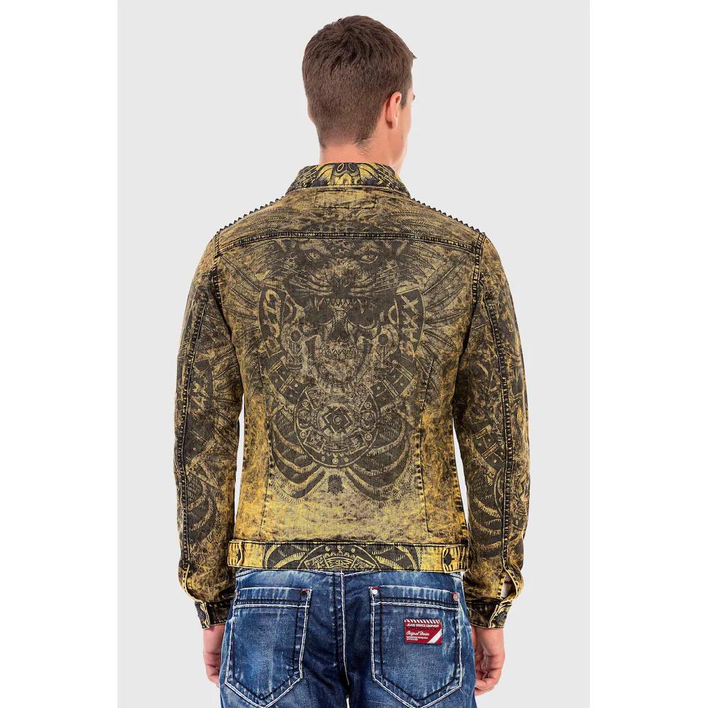 Cipo & Baxx Jeansjacke »'JEANS JACKET'« Ohne Kapuze Mit Coolem Alloverprint