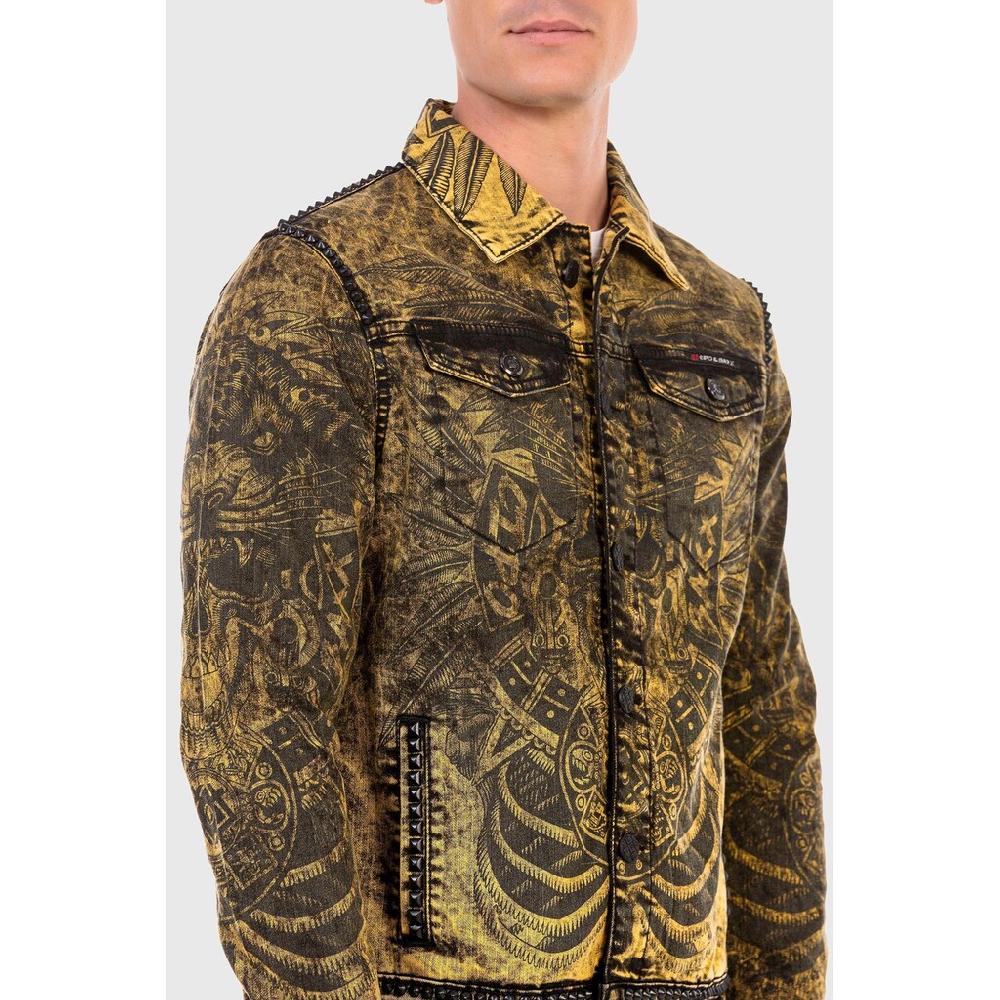 Cipo & Baxx Jeansjacke »'JEANS JACKET'« Ohne Kapuze Mit Coolem Alloverprint