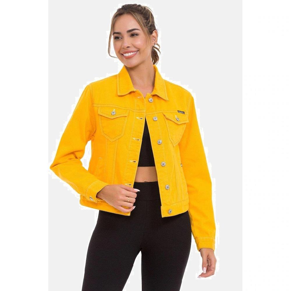 Cipo & Baxx Jeansjacke »Jeansjacke« ohne Kapuze Mit praktischen Brusttaschen WJ212