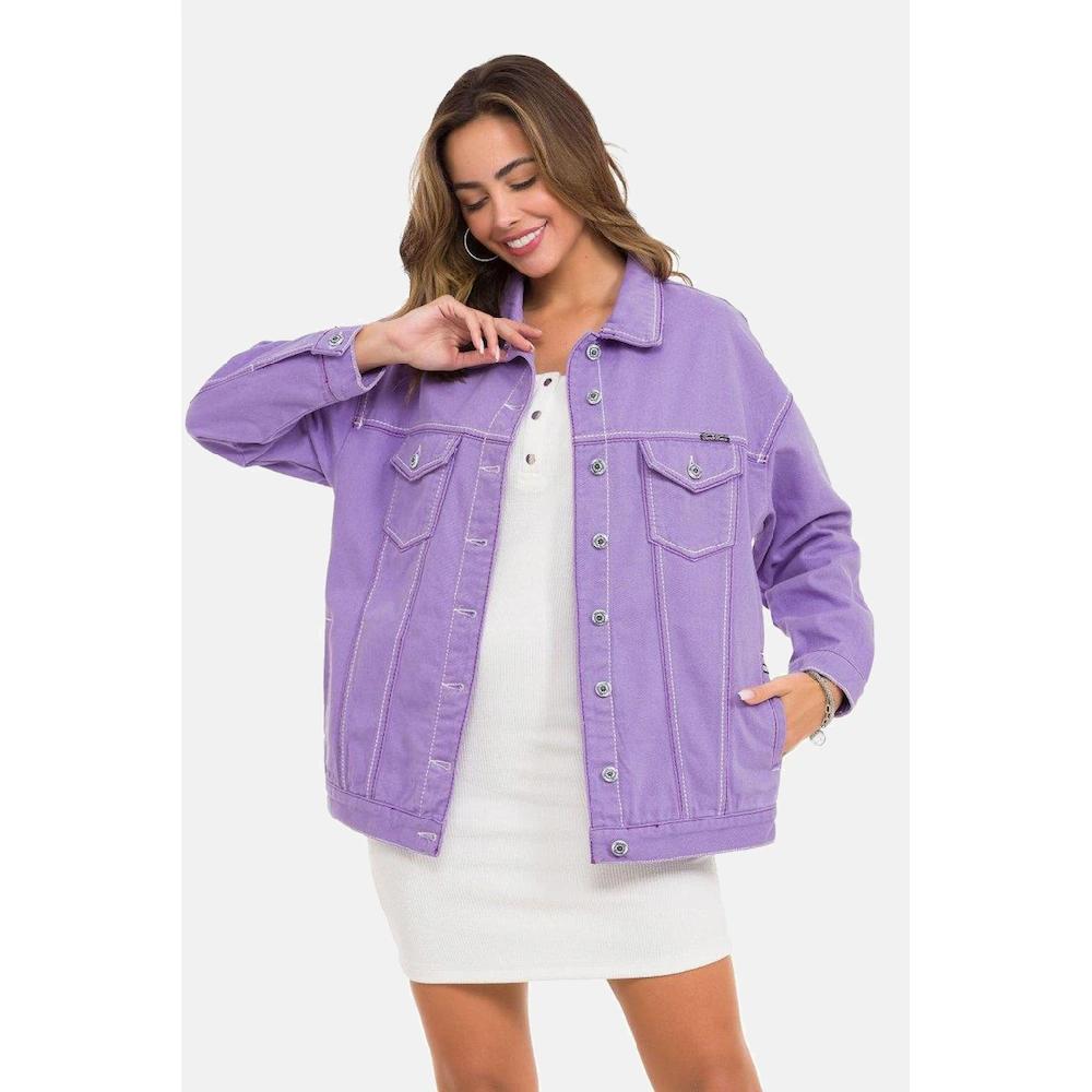 Cipo & Baxx Jeansjacke »Jeansjacke« Ohne Kapuze Mit Stylischen Auffälligen Elementen WJ211