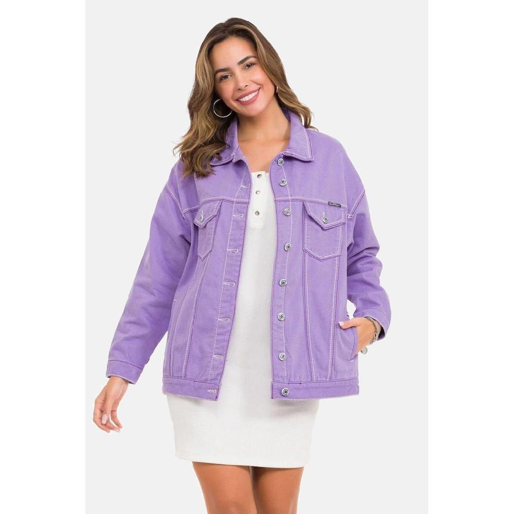 Cipo & Baxx Jeansjacke »Jeansjacke« ohne Kapuze mit stylischen auffälligen Elementen WJ211