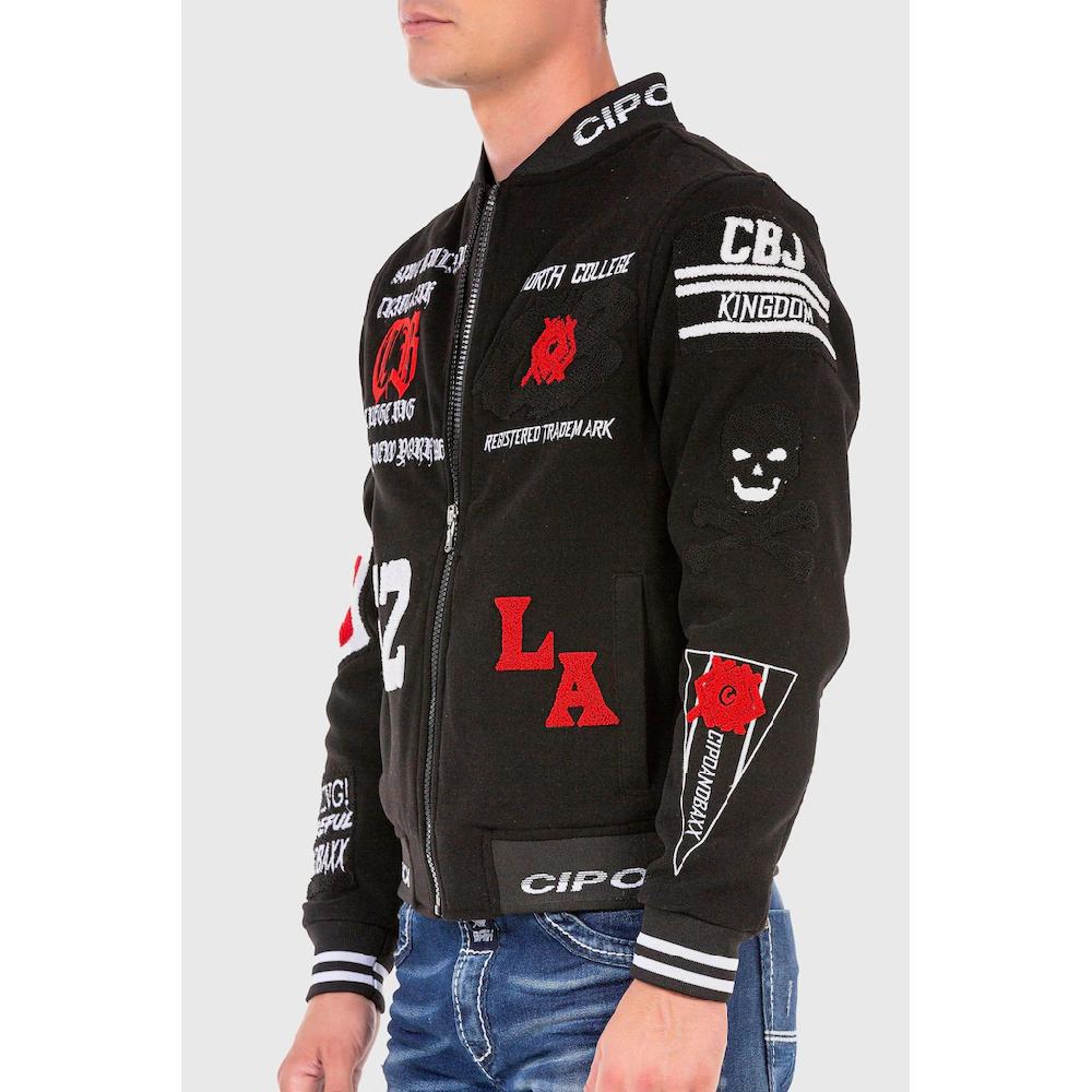 Cipo & Baxx Outdoorjacke »Jacke« Ohne Kapuze Mit Coolen Stickereien
