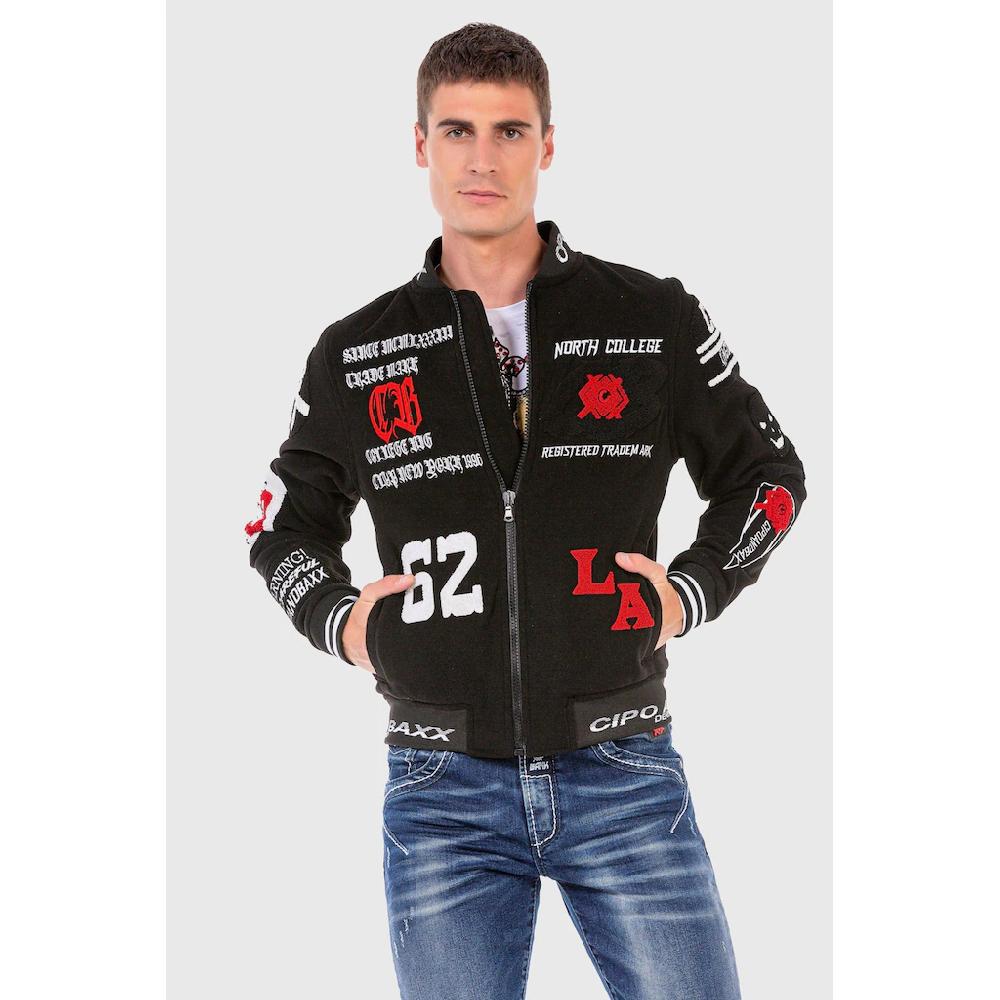 Cipo & Baxx Outdoorjacke »Jacke« ohne Kapuze mit coolen Stickereien
