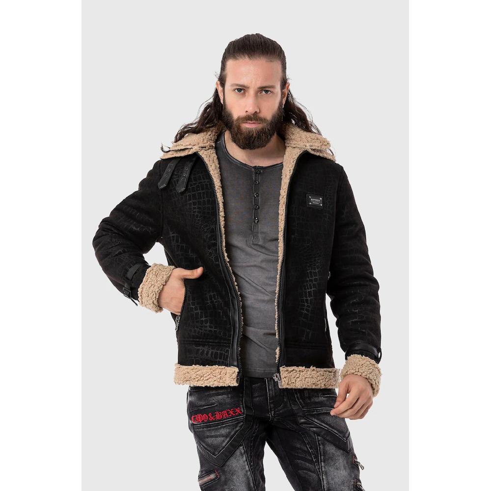 Cipo & Baxx Parka »Jacke« ohne Kapuze im Flieger-Look