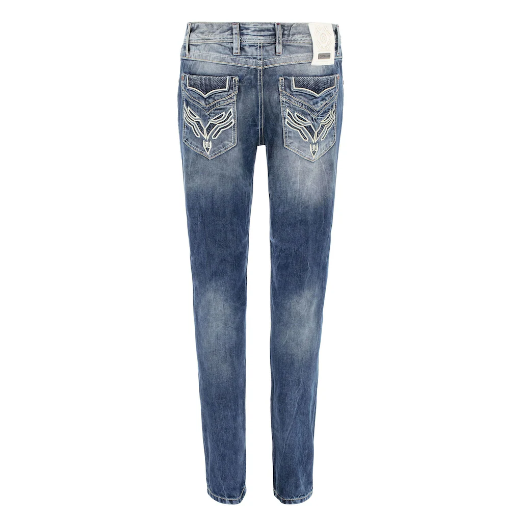 Cipo & Baxx Regular-fit-Jeans »DENIM« Bequeme Jeans Im Ausgefallenen Lagen-Design CD611 ▷ Kaufen