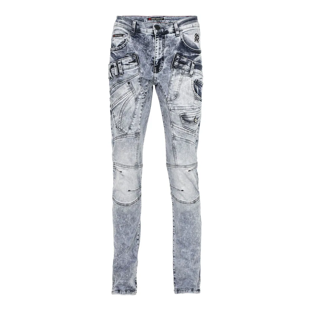 Cipo & Baxx Regular-fit-Jeans »DENIM« Bequeme Jeans Mit Coolen Ziernahtelementen CD598 ▷ Bestellen