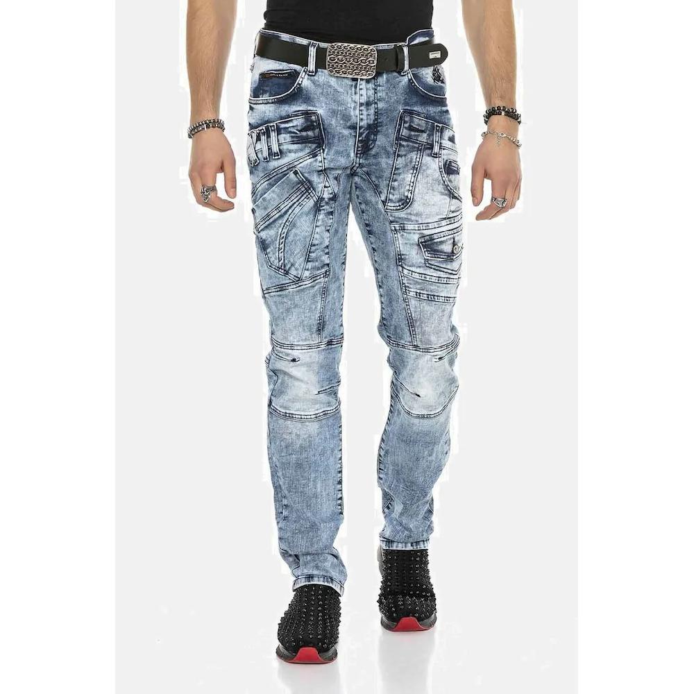 Cipo & Baxx Regular-fit-Jeans »DENIM« bequeme Jeans mit coolen Ziernahtelementen CD598 ▷ bestellen