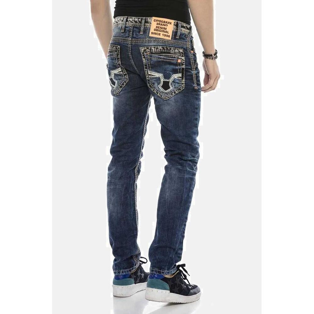 Cipo & Baxx Regular-fit-Jeans »DENIM« Bequeme Jeans Mit Breiten Ziernähten CD593 ▷ Für