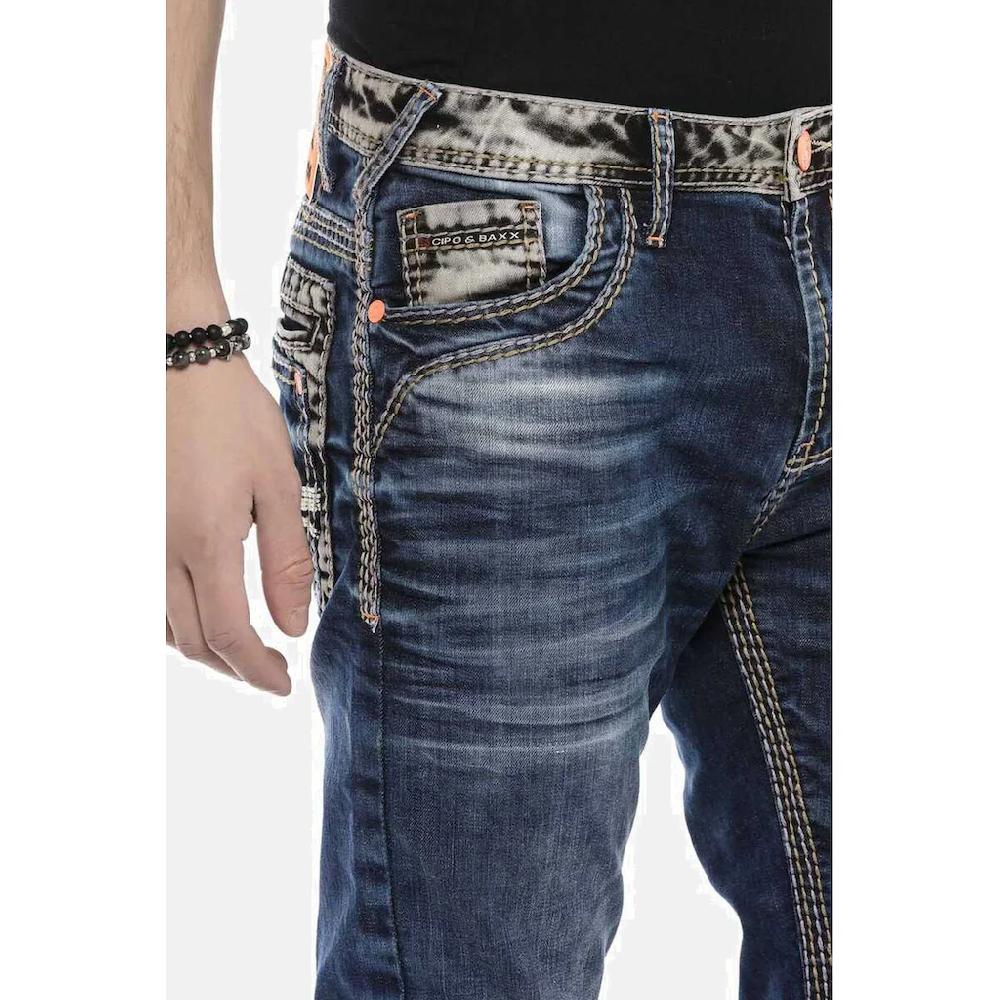 Cipo & Baxx Regular-fit-Jeans »DENIM« Bequeme Jeans Mit Breiten Ziernähten CD593 ▷ Für