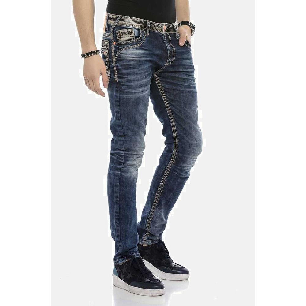 Cipo & Baxx Regular-fit-Jeans »DENIM« Bequeme Jeans Mit Breiten Ziernähten CD593 ▷ Für